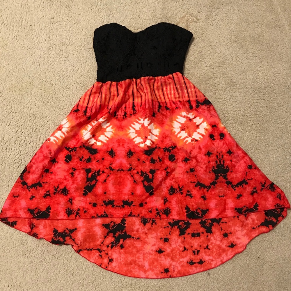 Strapless high-low dress